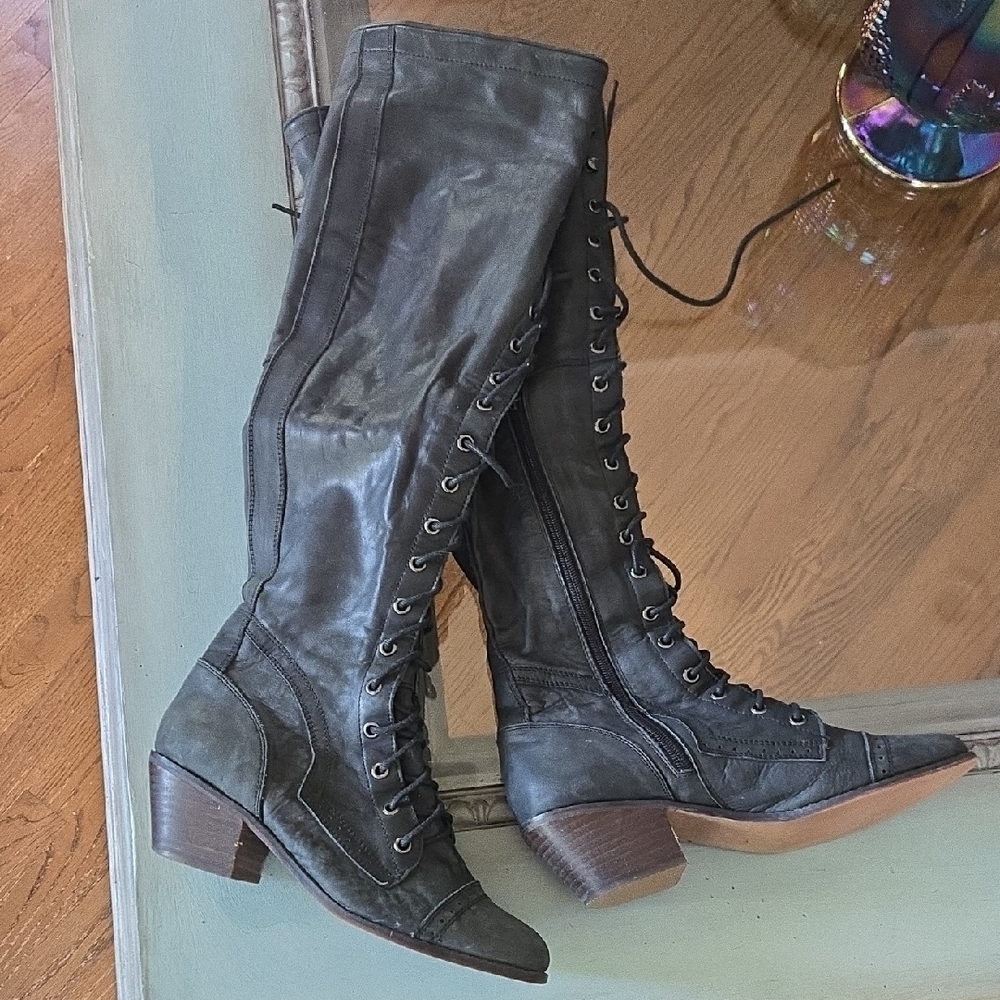 Jeffrey Campbell Black Lace Up Boots